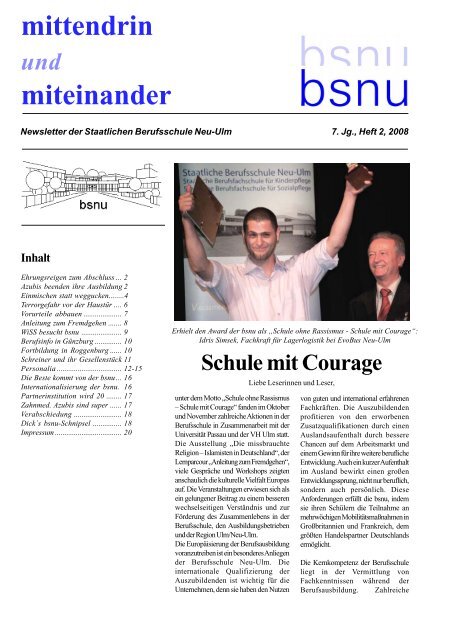 NL 2008, Heft  2.pdf - Staatliche Berufsschule Neu-Ulm