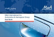Automotive & Aerospace Deal Book - Audon Trap & Partners
