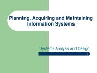 Planning for, Acquiring and Maintaining Information Systems