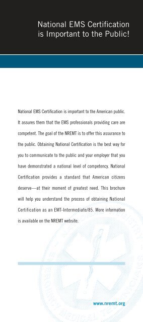 EMT-Intermediate 85 - National Registry of Emergency Medical ...
