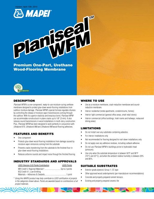 Planiseal WFM Planiseal WFM - Mapei