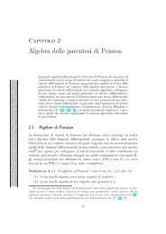 Algebra delle parentesi di Poisson - Caressa.it