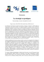 SÃ©minaire Strategy as practice - Centre de Recherche en Gestion