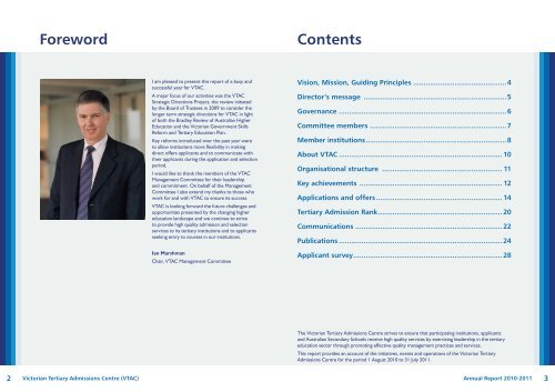 Download the 2010-2011 Annual Report - VTAC