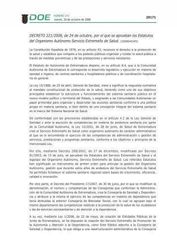 DECRETO 221/2008, de 24 de octubre, por el que se aprueban los ...