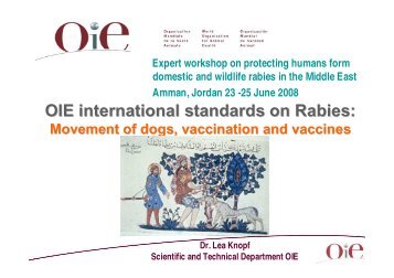 OIE international standards on Rabies: - Middle East - OIE