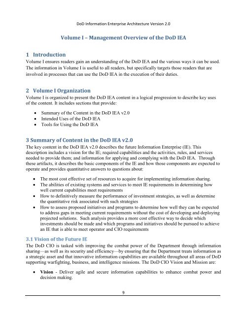 DoD IEA v2.0 - Chief Information Officer