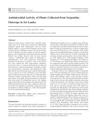 Antimicrobial Activity of Plants Collected from - Biological Sciences