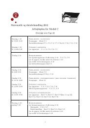 Matematik og databehandling 2012 Arbejdsplan for Modul C