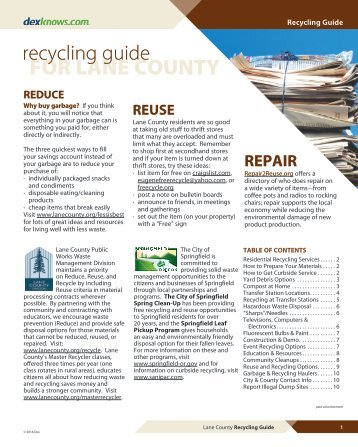 Recycling Guide - Lane County, Oregon