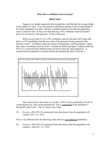 1 What does a confidence interval mean? Elliott Sober Suppose you ...