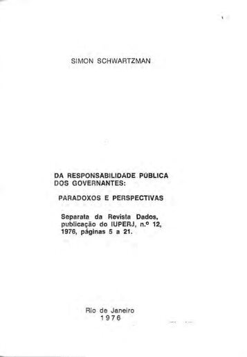 paradoxos e perspectivas - schwartzman.org.br