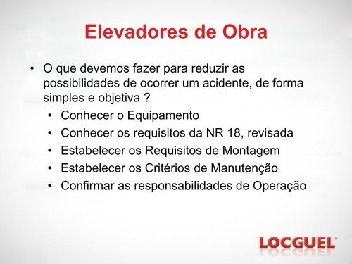 Elevador a cabo - Trabalho e Vida