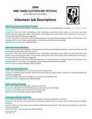 Volunteer Job Descriptions - Memorial Art Gallery