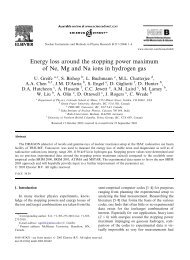 Energy loss around the stopping power maximum ... - dragon - Triumf