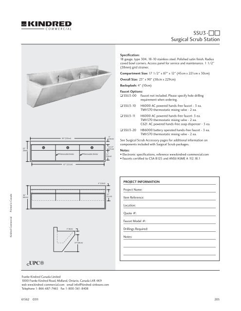 Ssu3 Surgical Scrub Station Franke