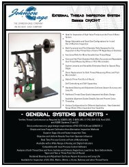 GENERAL SYSTEMS BENEFITS - The Johnson Gage Company