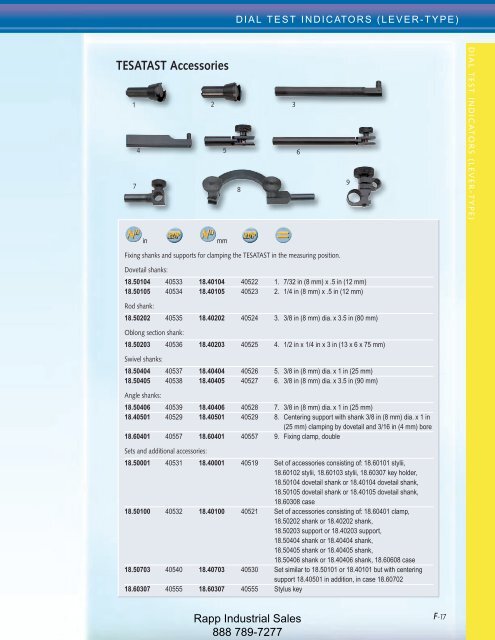 Metrology Equipment Catalog - Rapp Industrial Sales