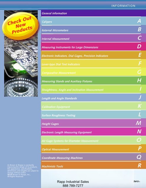 Metrology Equipment Catalog - Rapp Industrial Sales