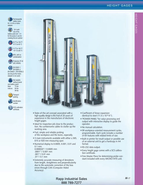 Metrology Equipment Catalog - Rapp Industrial Sales