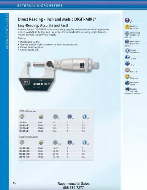 Metrology Equipment Catalog - Rapp Industrial Sales