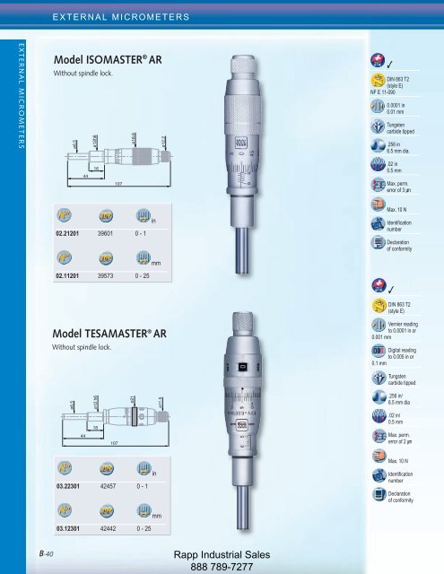 Metrology Equipment Catalog - Rapp Industrial Sales