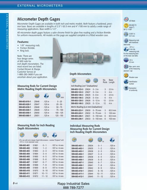 Metrology Equipment Catalog - Rapp Industrial Sales