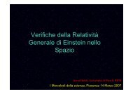 Verifiche della RelativitÃ  Generale di Einstein nello Spazio