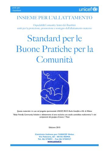 Standard per le Buone Pratiche per la ComunitÃ  - Unicef