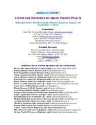 ANNOUNCEMENT School and Workshop on Space Plasma Physics