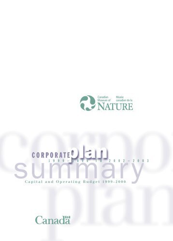 Canadian Museum of Nature Corporate Plan