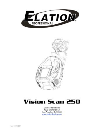 Vision Scan 250 User Manual (pdf) - Elation Professional