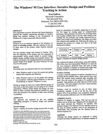 The Windows@ 95 User Interface: Iterative Design and ... - Microsoft