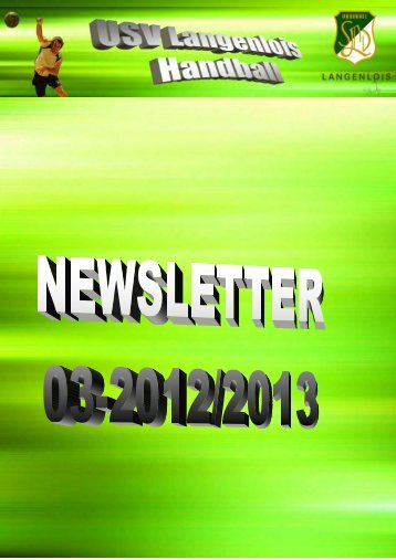 Newsletter 2012/13-03 - USV Langenlois Handball