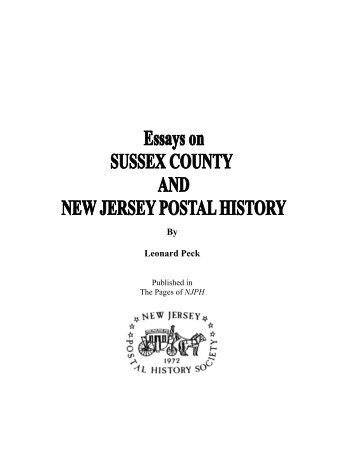 Essays on Sussex County and New Jersey Postal History