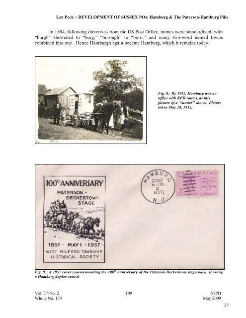 Essays on Sussex County and New Jersey Postal History