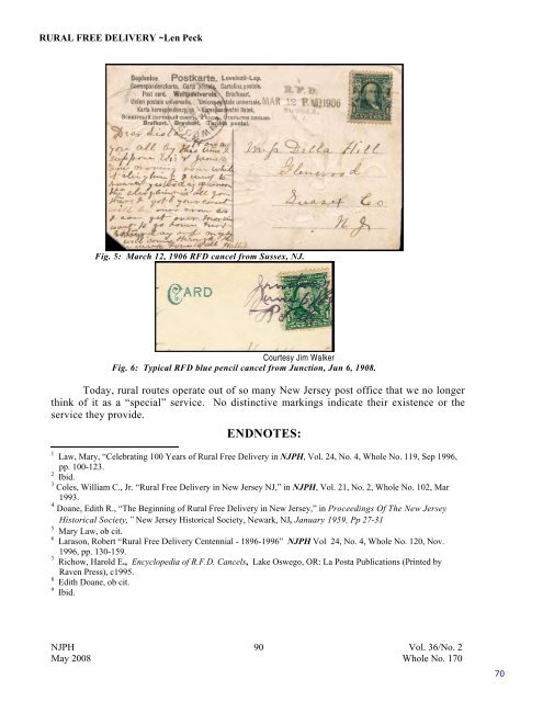 Essays on Sussex County and New Jersey Postal History