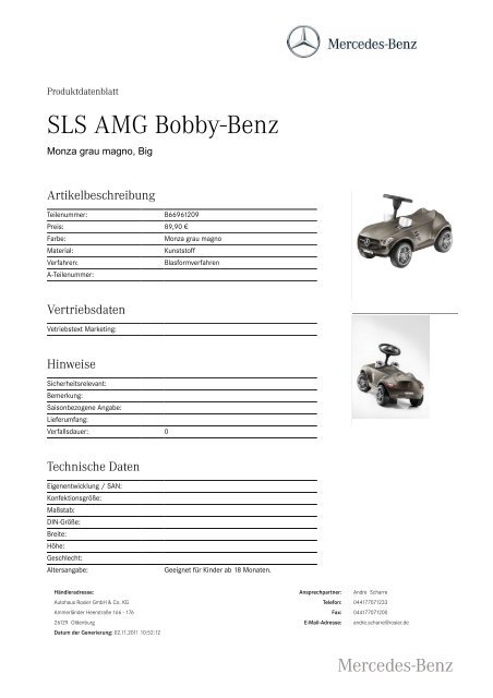 SLS AMG Bobby-Benz - Autohaus Rosier