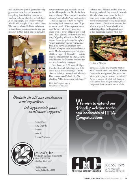 Read magazine - Hawaii Food Industry Assocation - HFIA