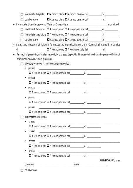 FACSIMILE DI DOMANDA DI PARTECIPAZIONE AL CONCORSO ...