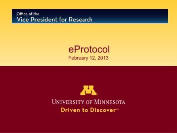 E-Protocol - University of Minnesota