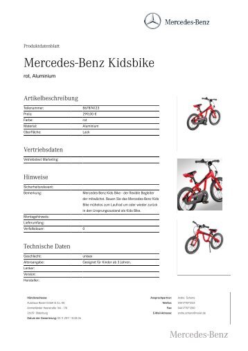 Mercedes-Benz Kidsbike - Autohaus Rosier