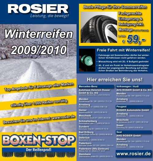 Winterreifen 2009/2010 - Autohaus Rosier