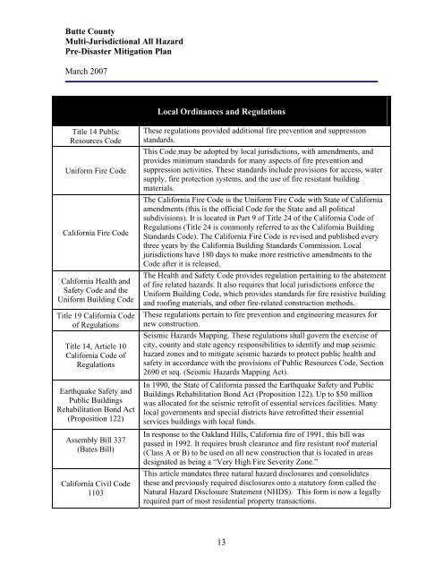 Butte County MHMP - State of California