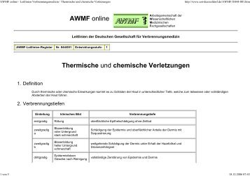 Thermische und chemische Verletzungen - Reanitrain