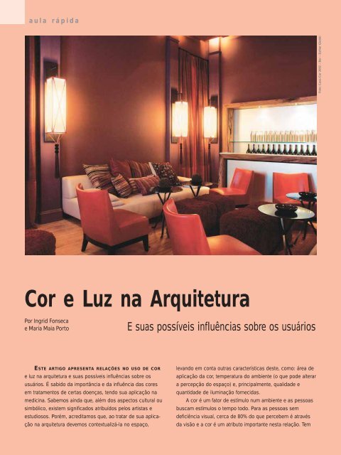 Cor e Luz na Arquitetura - Lume Arquitetura