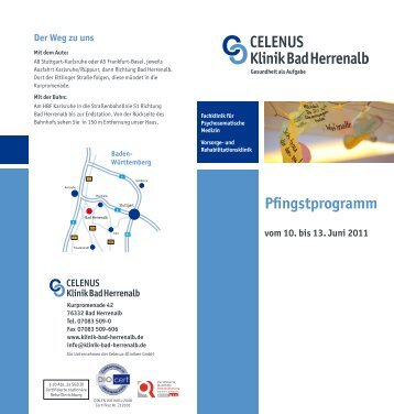 Pfingstprogramm - Celenus Kliniken