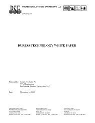DURESS TECHNOLOGY WHITE PAPER - Professional Systems ...