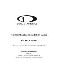 RV-7/8/10 Roll Kit Installation Instructions - Dynon Avionics