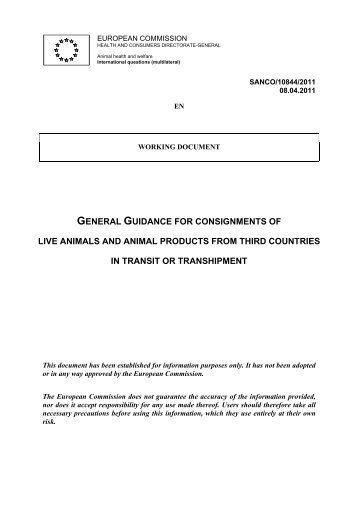 General Guidance for transit and transhipment - European ...